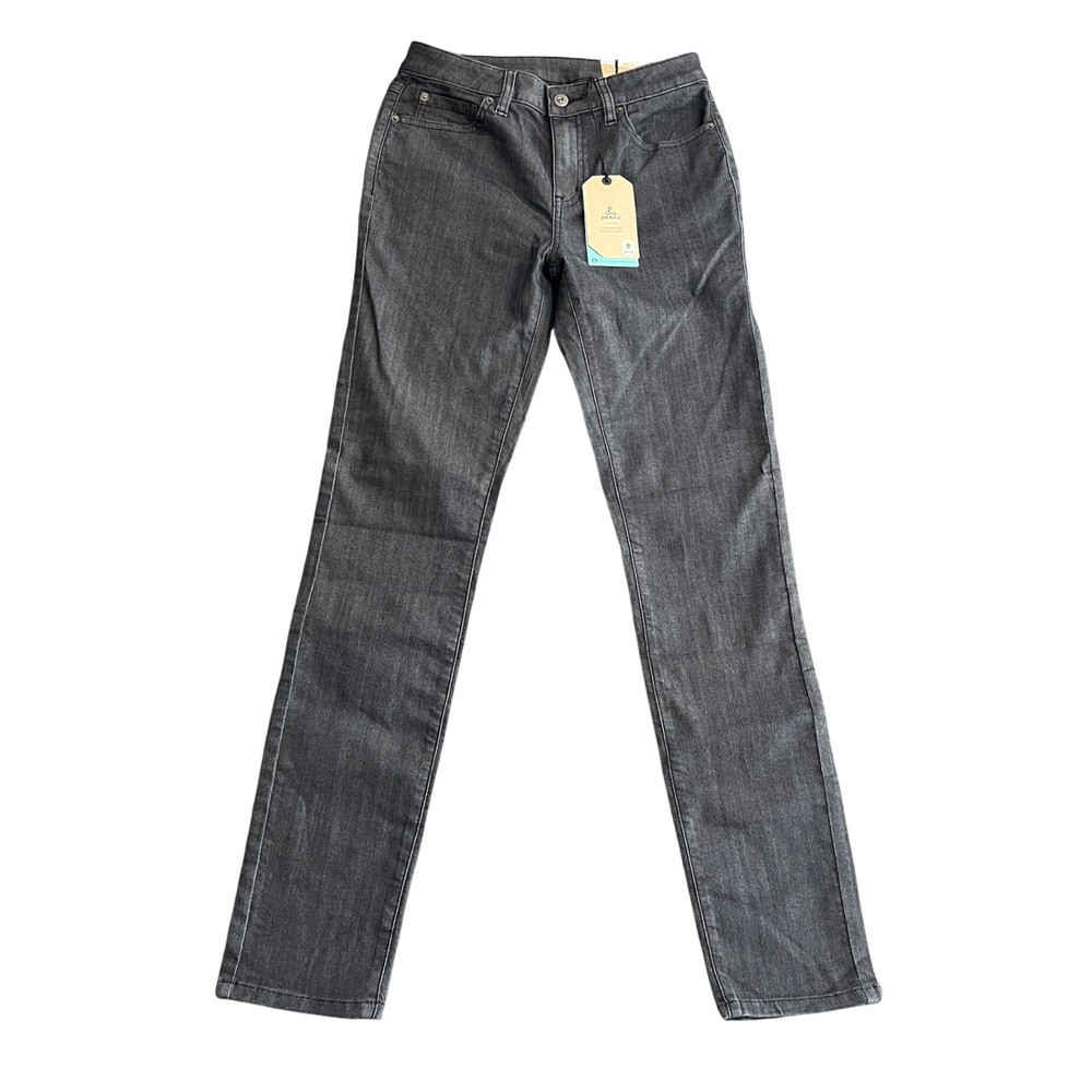 NWT prAna Womens 4 RG Kayla High Rise Jean Dark Grey Black Stretch Denim 1968371